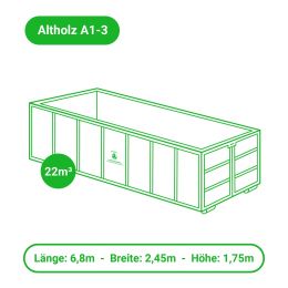 Altholz A I-III entsorgen – Container – 22m³