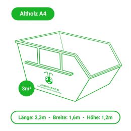 Altholz A IV entsorgen – Container – 3m³