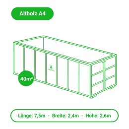 Altholz A4 entsorgen – Container – 40m³