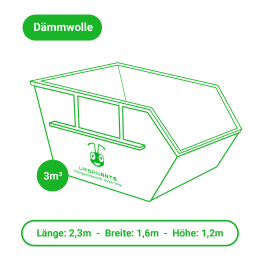 Dämmwolle entsorgen – Container – 3m³