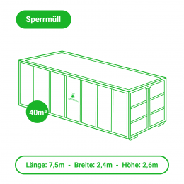 Sperrmüll entsorgen – Container – 40m³